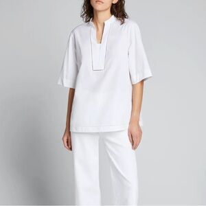 Lafayette 148 New York Etta elbow sleeve cotton shirt